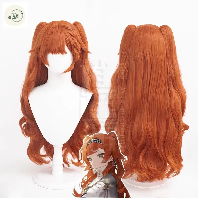 Sonetto Cosplay Wigs Game Reverse 1999 Wig 85CM Orange Heat Resistant Synthetic Hair Halloween Party Anime Cosplay Wigs+Wig Cap