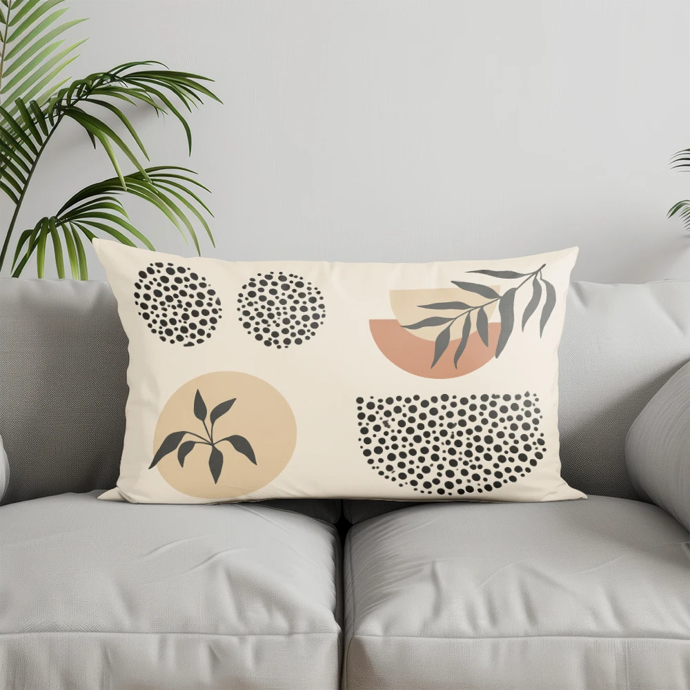 ديكور المنزل الحديثة ورقة ونقطة نمط وسادة مناسبة ل أريكة غرفة نوم سيارة وسادة غطاء وسادة وسادة الظهر مستطيلة #2