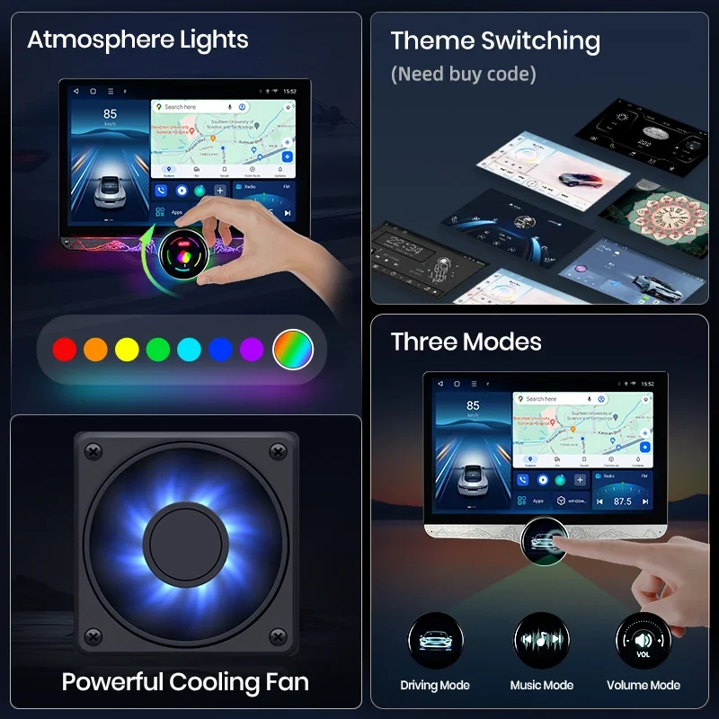Junsun-REPRODUCTOR Multimedia con pantalla QLED de 11,5 pulgadas para coche, Radio Estéreo 2K con CarPlay inalámbrico, 8 núcleos, 4G, Android 13, para Peugeot 407, 2004-2011 4
