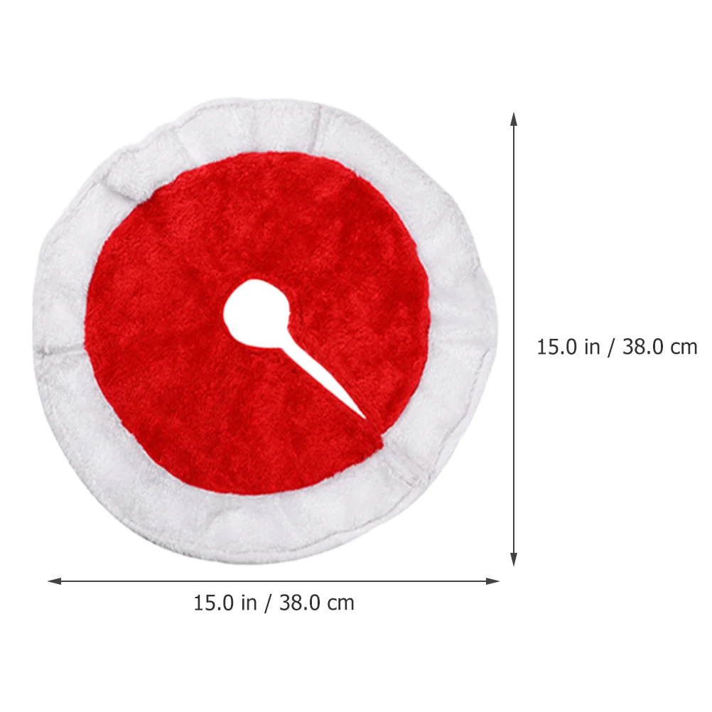 Ciieeo 2 piezas Mini falda de árbol de Navidad tela roja decoración de Navidad Base Año nuevo vacaciones decoración del hogar