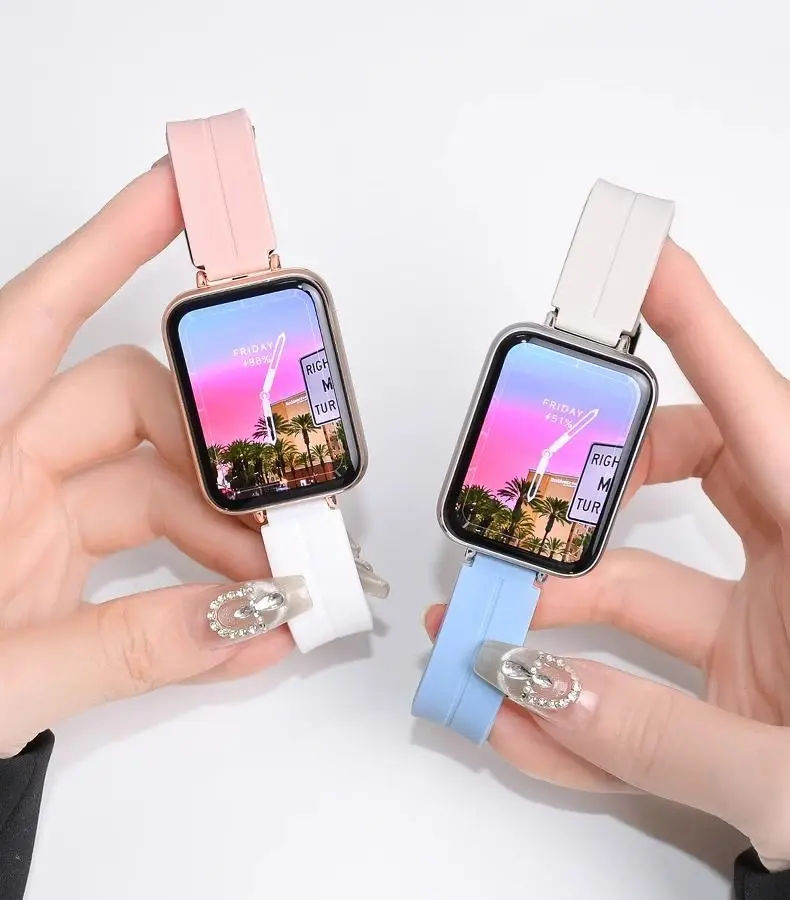 Pulseira de silicone com fivela magnética para xiaomi mi band 9pro/8pro pulseira substituível para redmi band 5/4 pulseira esportiva