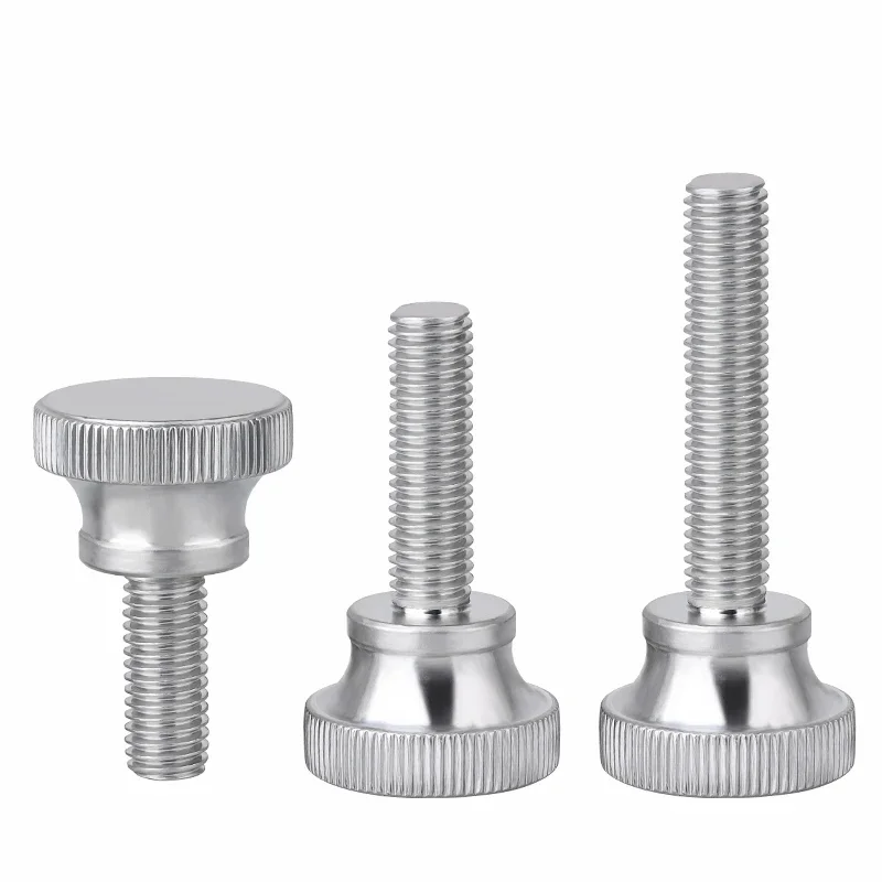 M2 M2.5 M3 M4 M5 M6 Knurled Thumb Screws Stainless Steel Flat Knurled Head Thumb Screws Bolts with Shoulder Grip Knobs Fasteners