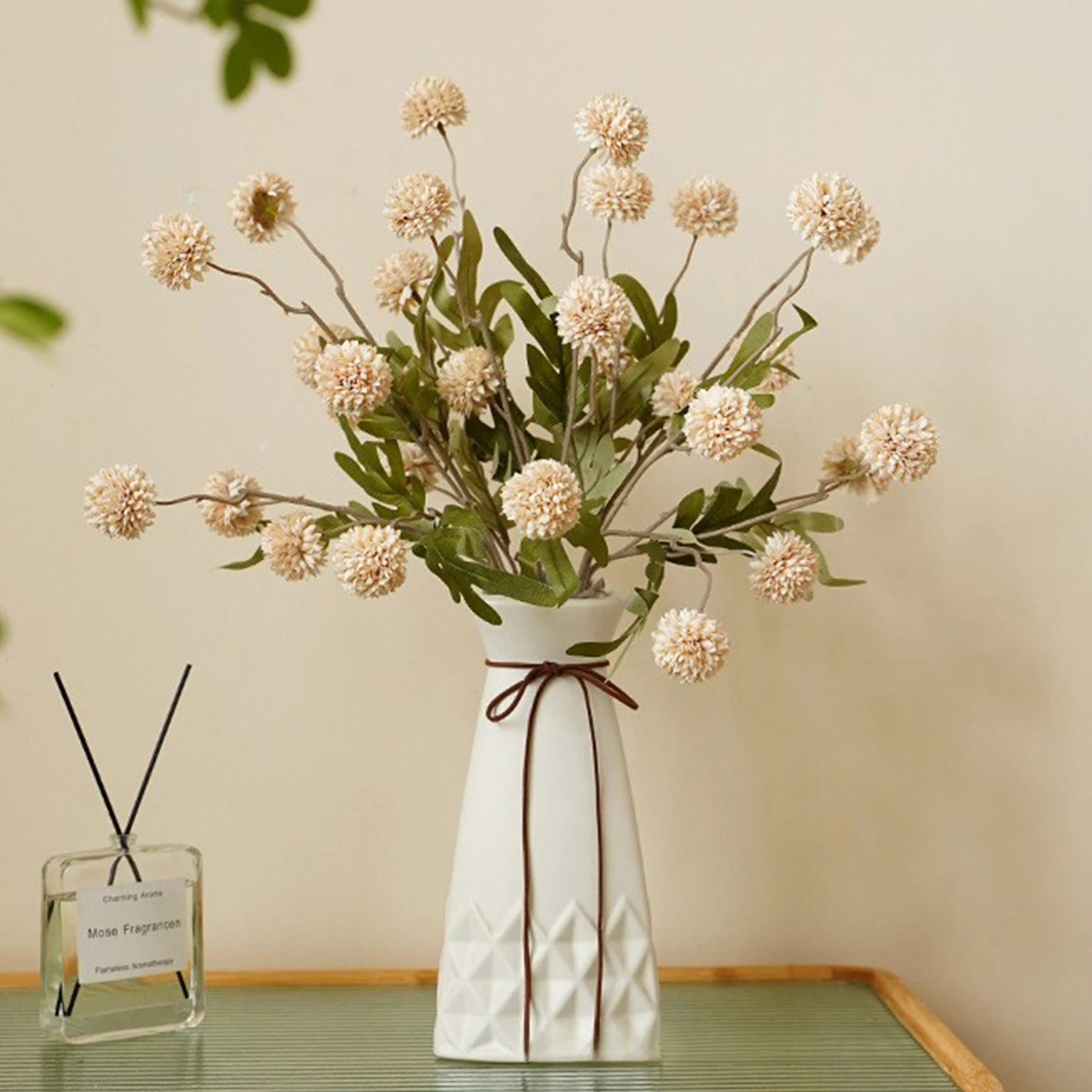 

Simulation 5-head dandelion ball chrysanthemum artificial flower wedding home decoration high-end bouquet simulation flower