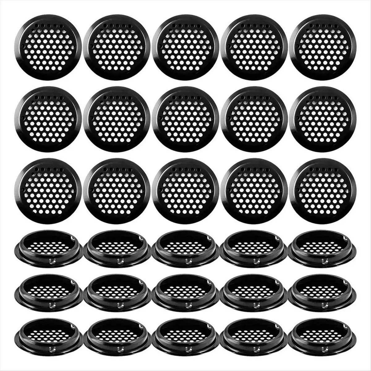 A56K 30Pcs 2inch Soffit Vents Round Air Vents Stainless Steel Ventilation Mesh Hole Louver for Kitchen Shoes Bathroom Cabinet