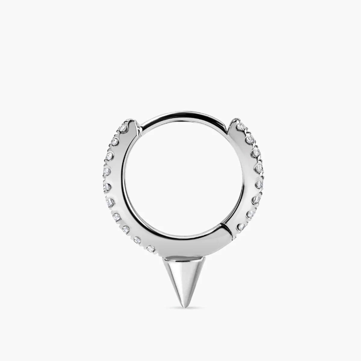 Round Cut Lab Diamond Single Earring D/E Color VS/VVS Clarity Lab Created Diamond Hoop Earring 9K/14K/18K Gold Fine Jewelry - view 2