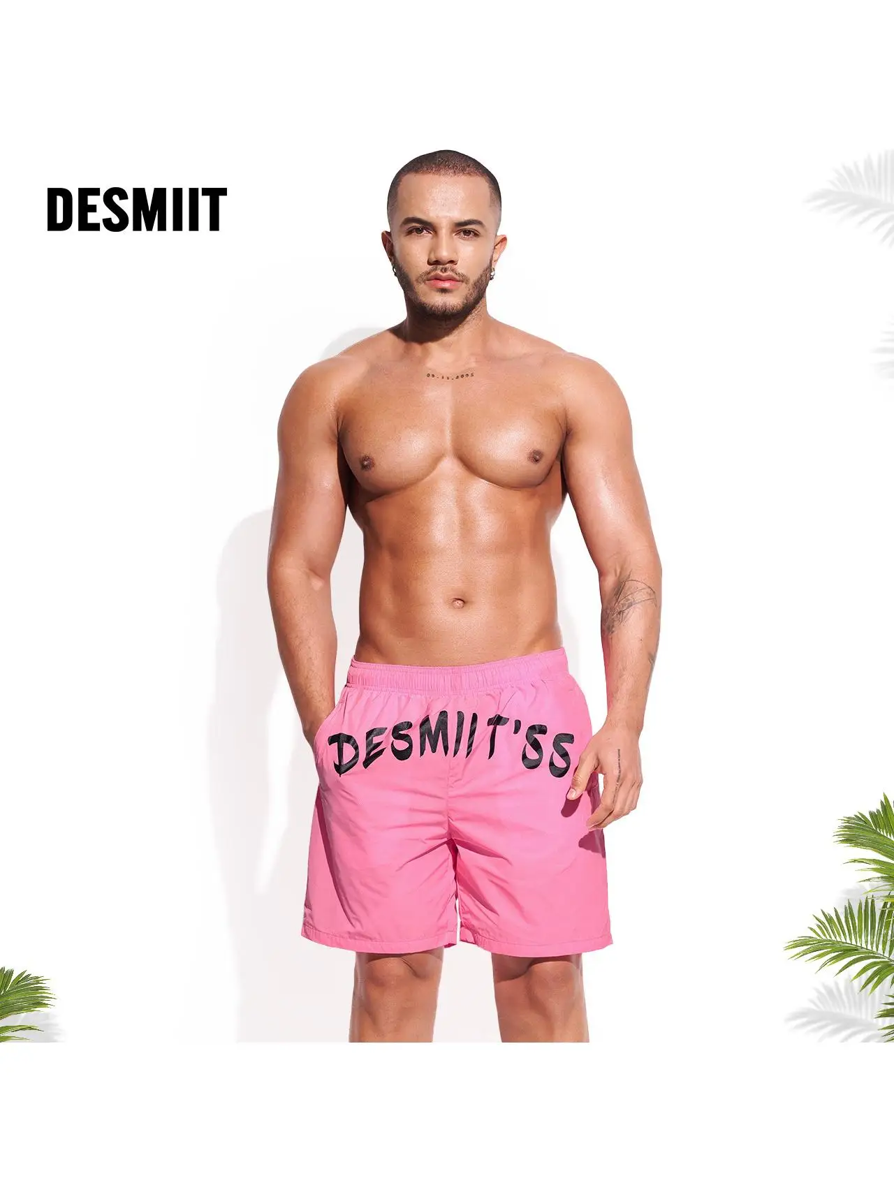 

Desmiit мужские пляжные орты свободные сай сухие прибрежные орты с принтом повседневные прямые брюки восемнадцать молодежная туристическая одежда