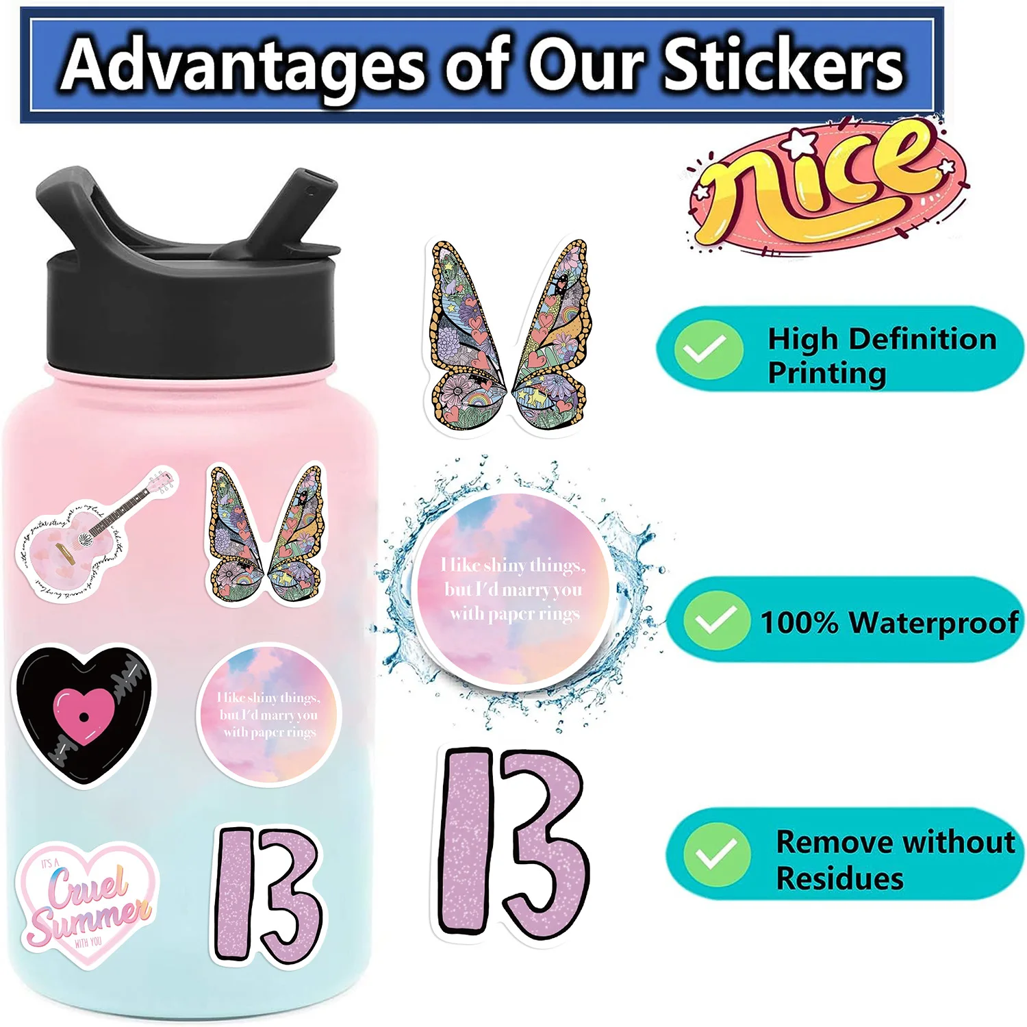 Taylor Alison Swift Music Singer Varied Stickers Pack para Kid, Decalque Graffiti, Scrapbooking, Carro, Notebook, Decoração de Bagagem, 200pcs