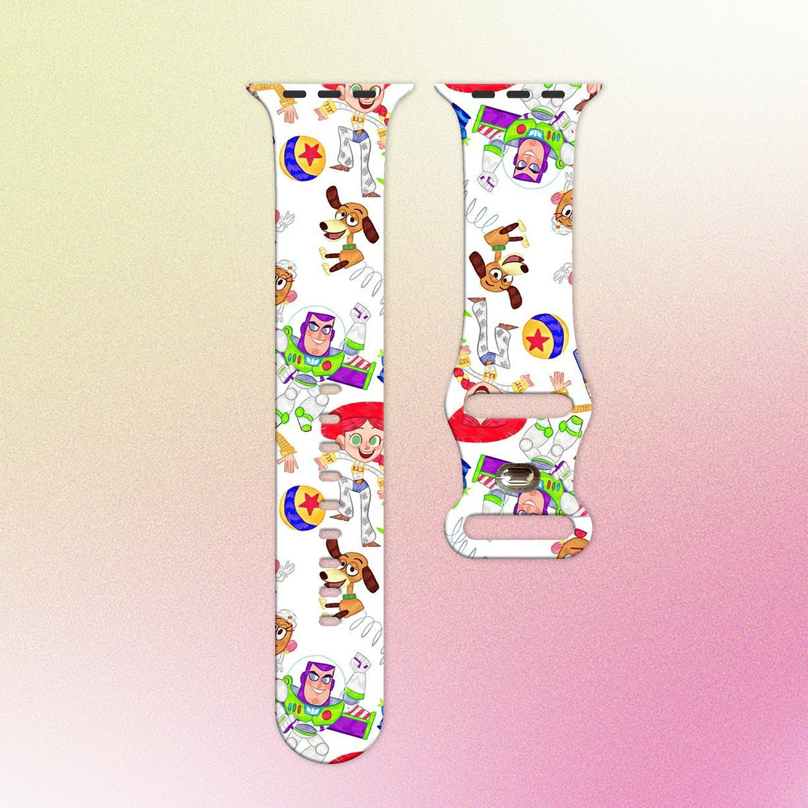 

MINISO Animal story printed strap for Apple Watch 11 10 9 8 Silicone Band Replaceable Bracelet for iWatch 45mm 44mm 42mm 41mm