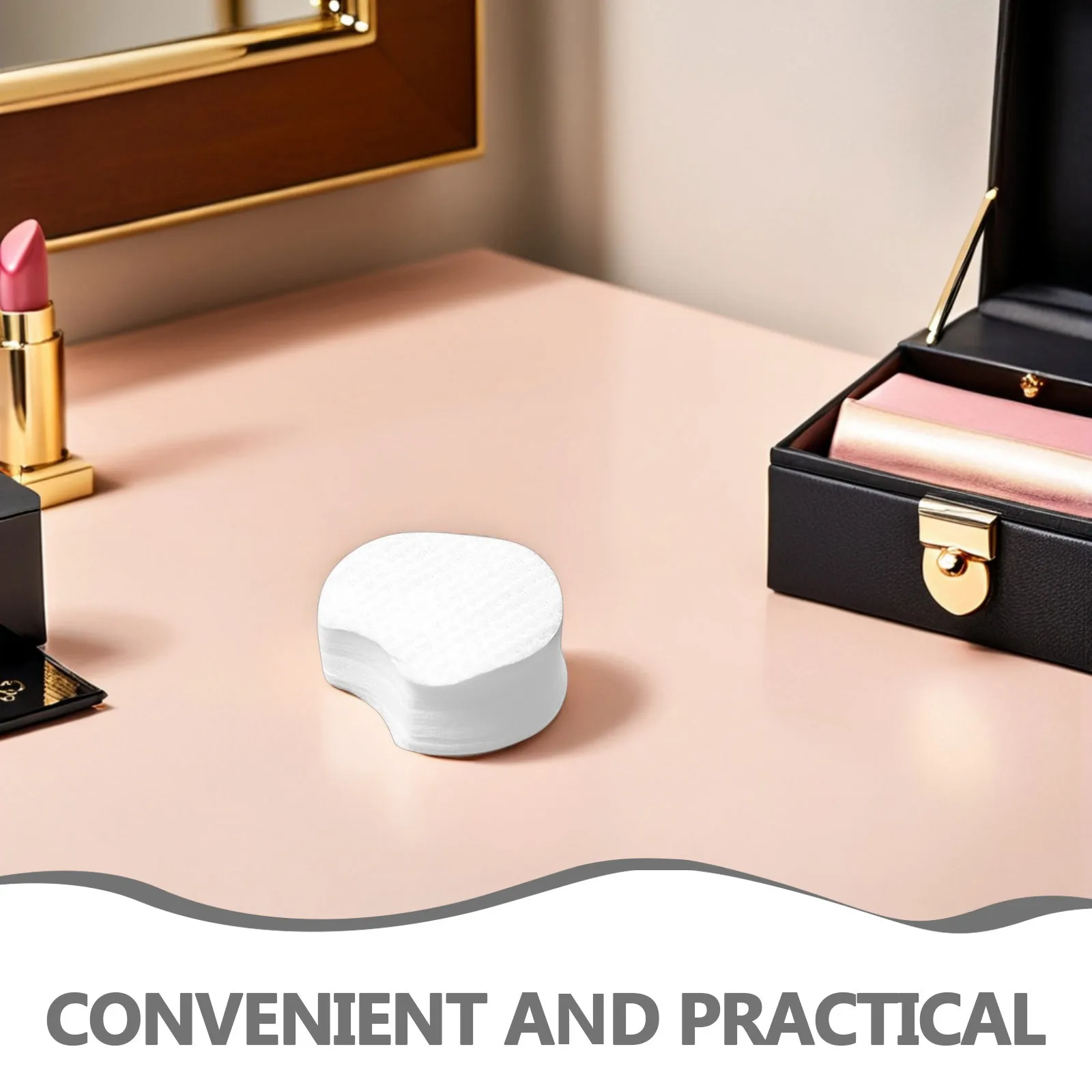 แผ่นเช็ดเครื่องสำอางแบบกึ่งกลม 1200 ชิ้น ผลิตจากวัสดุไม่ถักทอ หนา นุ่ม อ่อนโยนต่อผิว ช่วยผลัดเซลล์ผิวอย่างอ่อนโยน บำรุงผิวชุ่มชื้น อุปกรณ์ทำความสะอาดเครื่องสำอาง