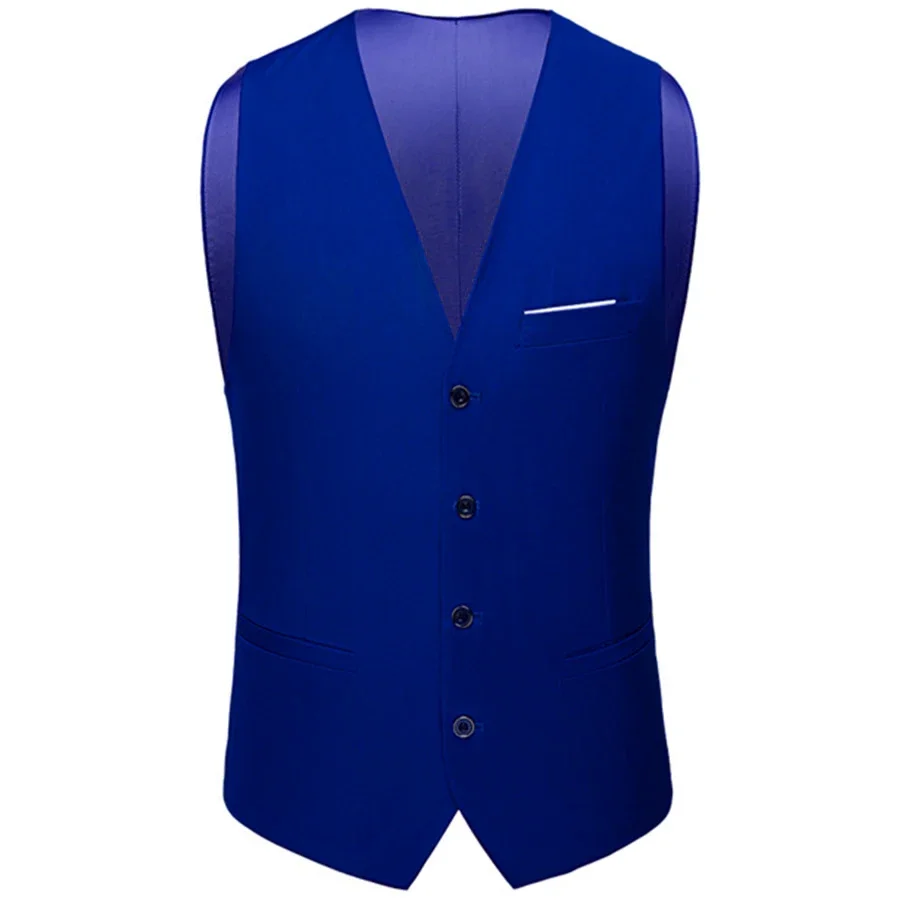 

Men Business Gentleman V Neck Slim Fit Groomsman Waiter Vest / High-quality Urban Slim Solid Color Suit Waistcoat