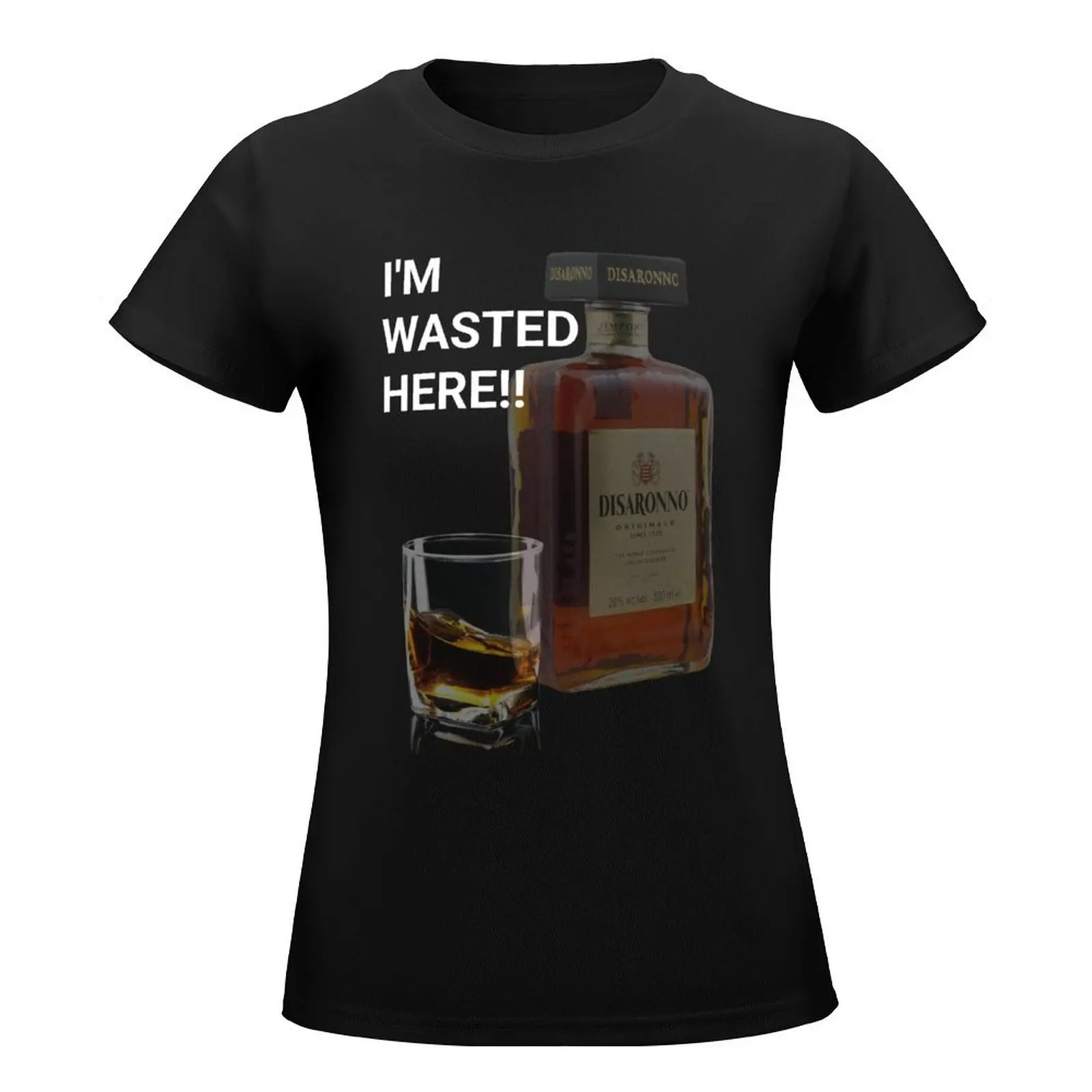 I'm wasted here T-Shirt summer tops korean fashion plus size tops vintage Woman clothes