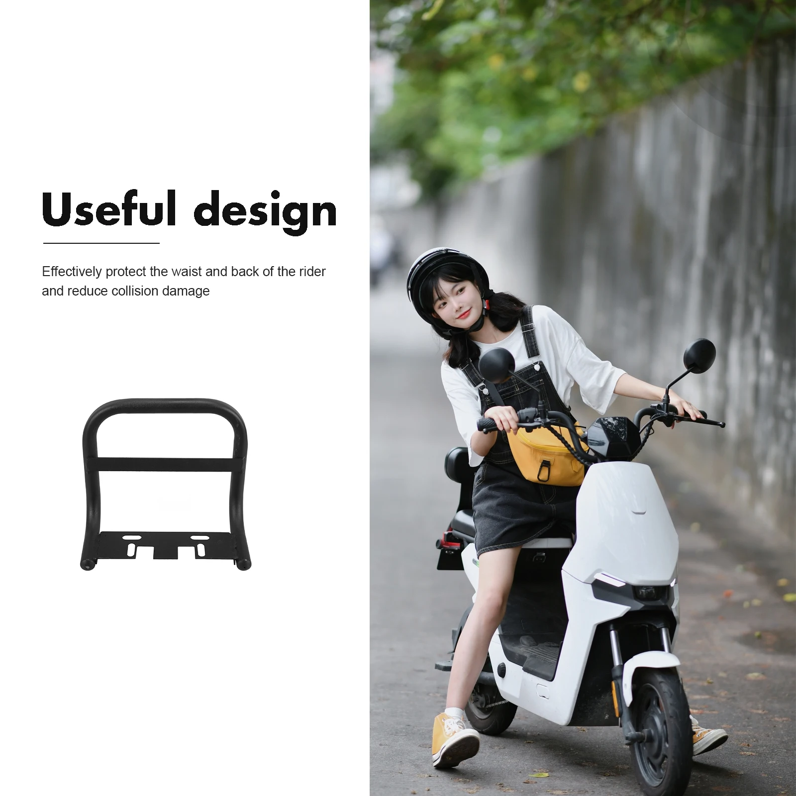 

Electric Bike Rear Seat Handle Armrest Black Folding Durable Iron Material Comfortable Riding Suitable Most s Bike Seats