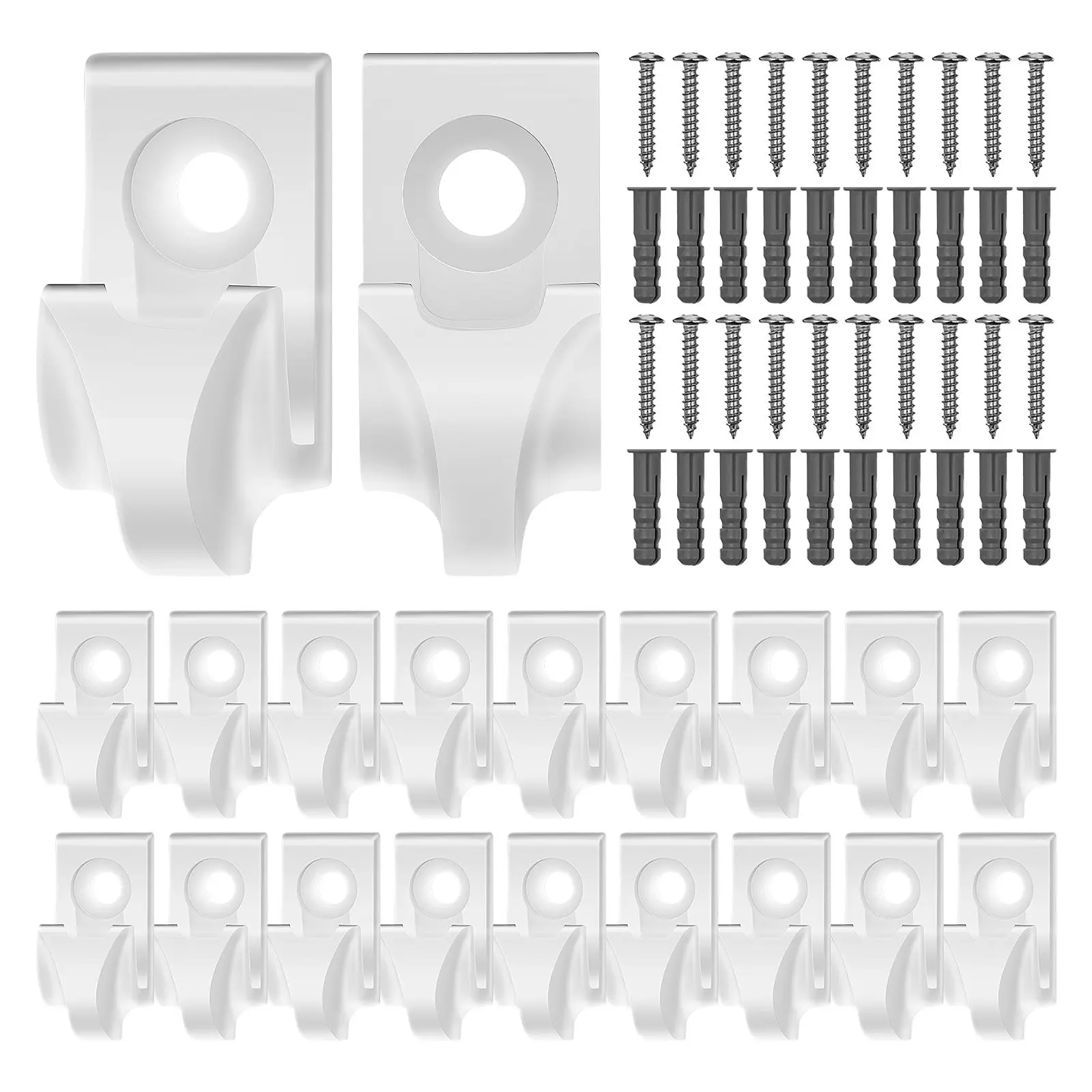 20pcs String Light Hooks Wall Patio Light Wire Shelf Clips Outdoor Screw Wall Mount Hooks Secure Hold Wind Resistant