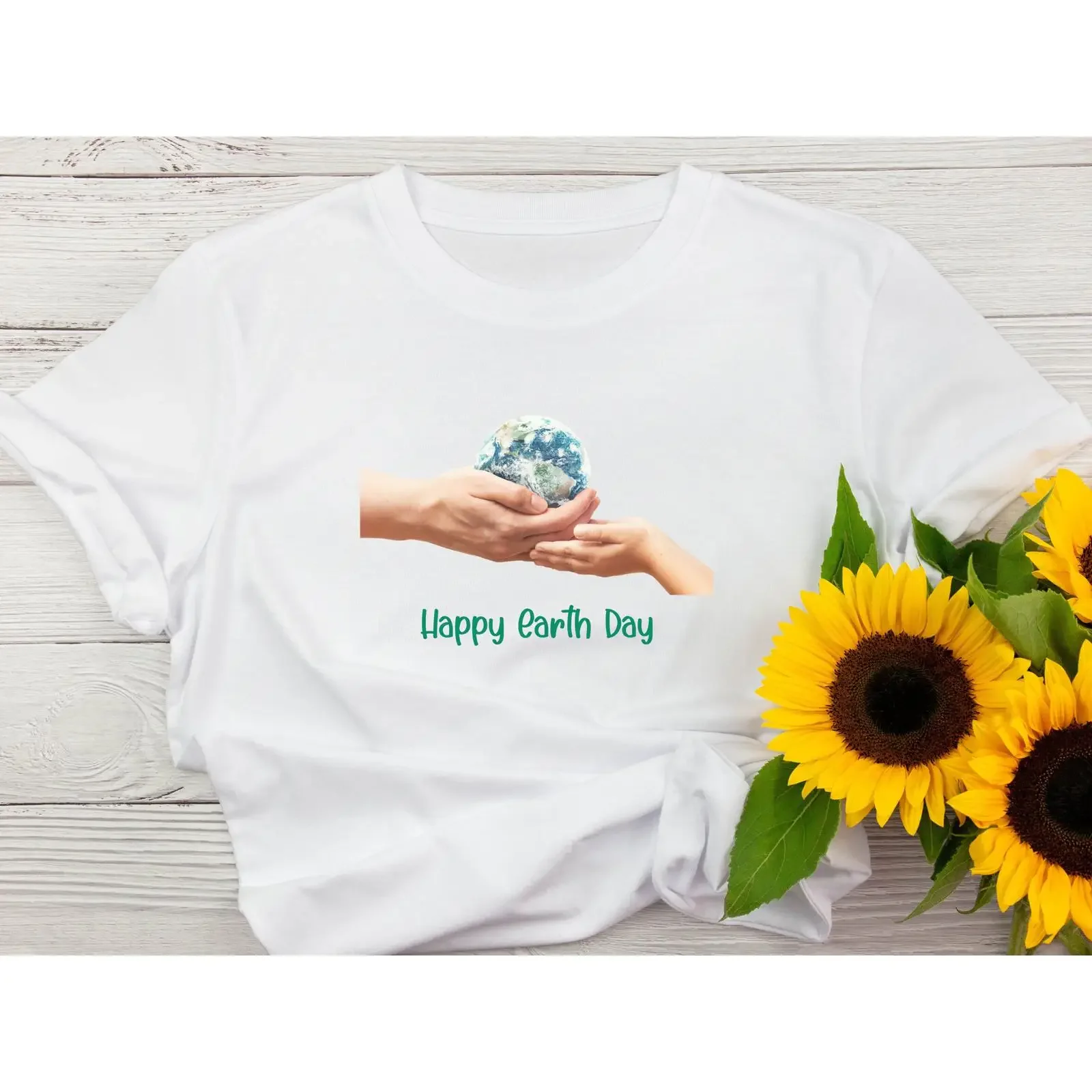 Earth Day T Shirt Environmental Message for All Ages vintage Washed Casual Top For Everyday Wear Stretched Comfortable graphic
