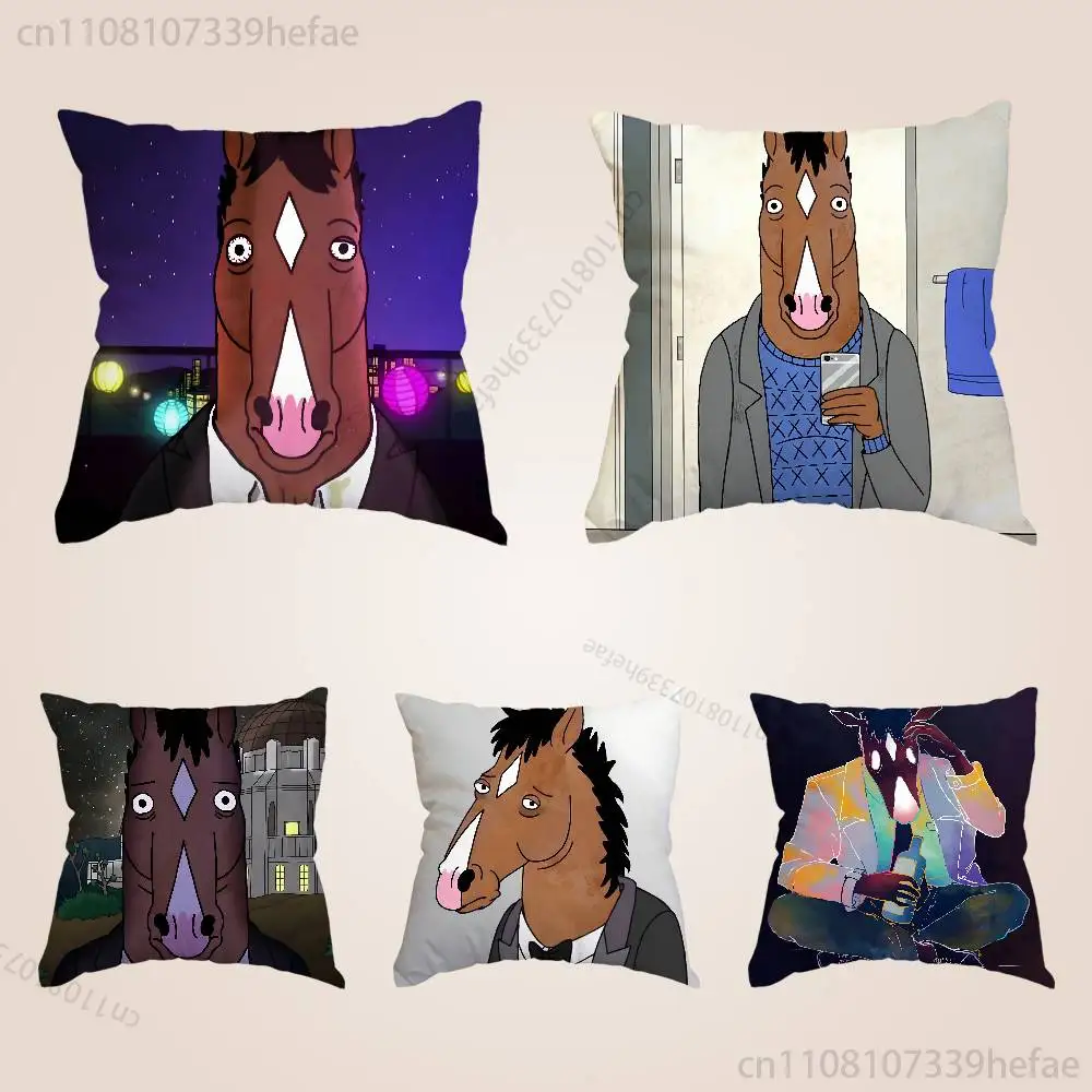 

B-BoJack H-Horseman Pillow Cases for Bedroom Living Room Sofa Home Decor Polyester Cushion Cover with Zipper