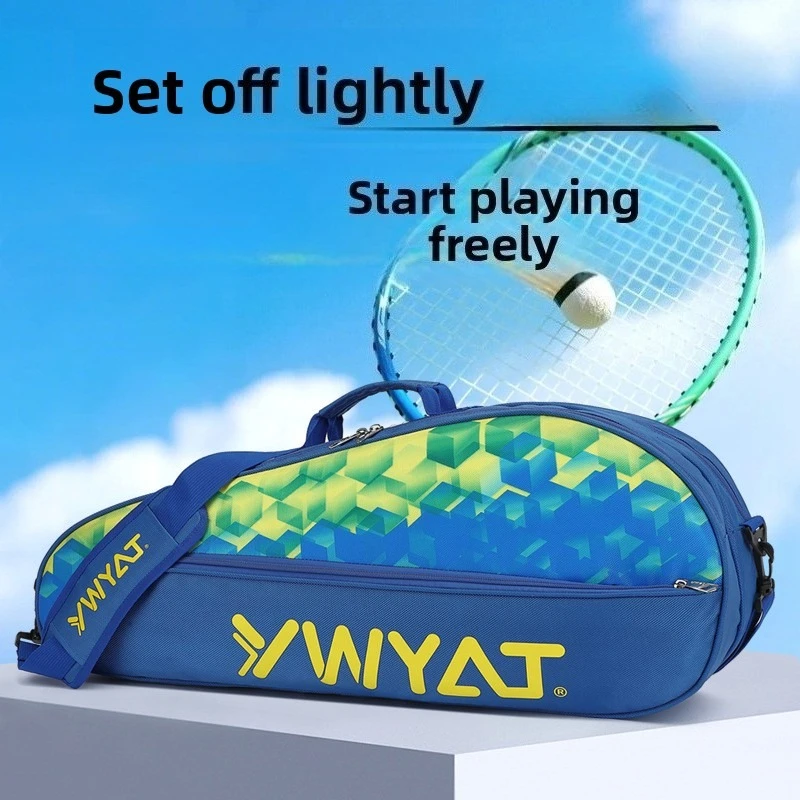 Graffiti Style 3-Racket Badminton Bag, Shoulder Crossbody with Double Shoe Compartment, Waterproof Stain Proof Scratch Resistant