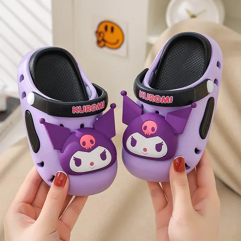 سانريو حذاء كاجوال مشوا لأول مرة كورومي شباشب أطفال صيفية للبنات شباشب داخلية مانعة للانزلاق صنادل هالو كيتي للأولاد
