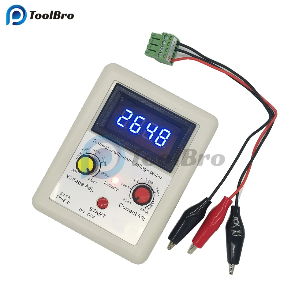 Imagem -03 - Testador de Tensão Suportável de Transistor Digital tipo c dc 1202700v 0.23.8 ma Mosfet Triodo Igbt Regulador de Tensão Diodo Retificador Capacitor Varistor Scr Medidor de Transistor Led