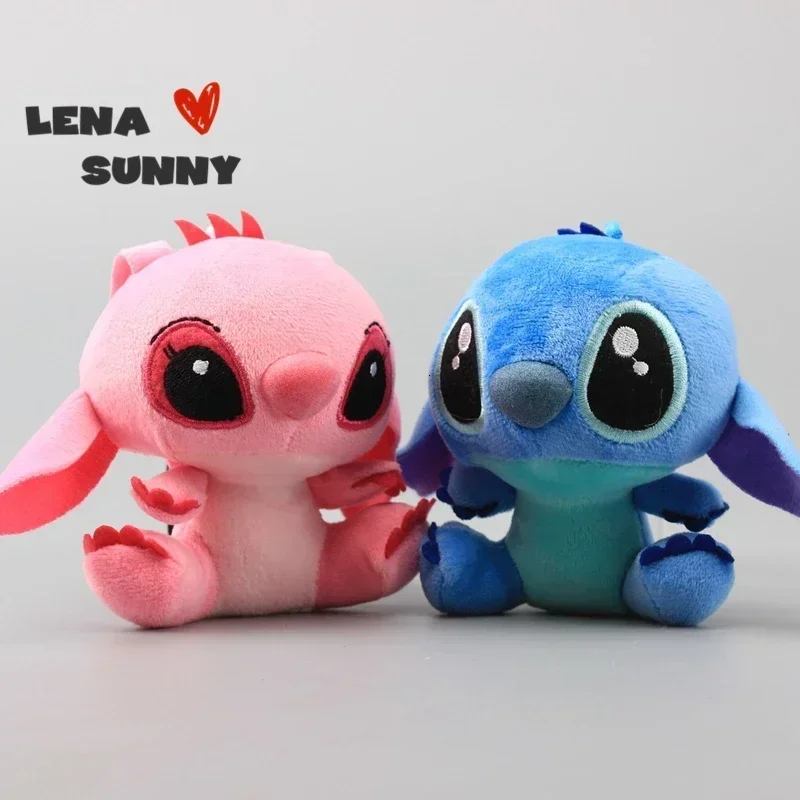 2025 10 unids/lote lindo dibujos animados Lilo y puntadas pequeño colgante de juguete de peluche, 4 10CM Kawaii llavero de felpa niños mejores juguetes de regalo de Navidad