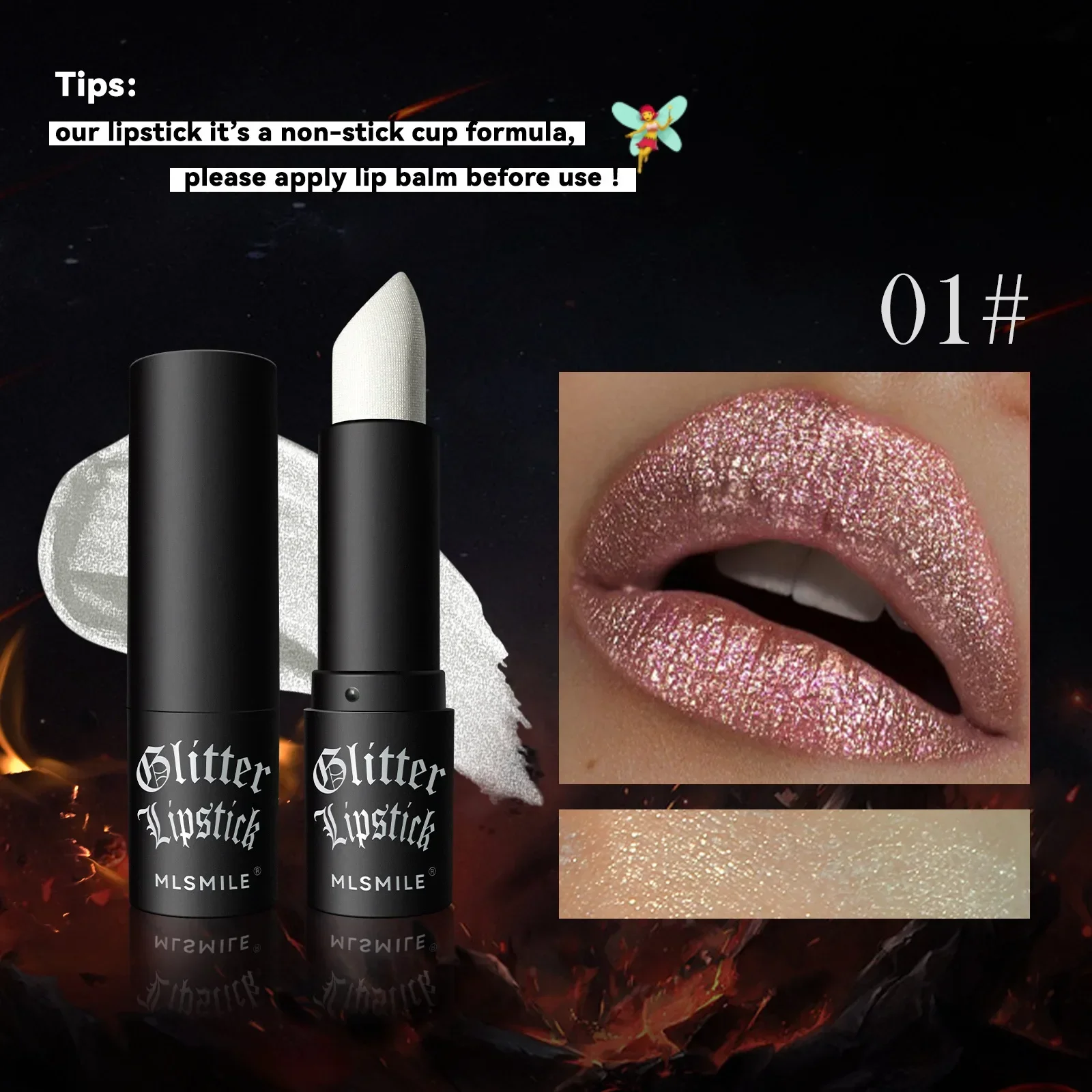 7 farben Glitter Lippenstift Wasserdicht Langlebige Diamant Perlglanz Metallic Lippenstift Schwarz Lipgloss Frauen Lippen Make-Up Kosmetik