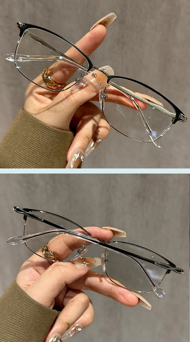 Ultraleichte und modische Anti-Ermüdungs-Lesebrille, Lesebrille mit Metallrahmen, Anti-Blaulicht-Brille – Detail 4