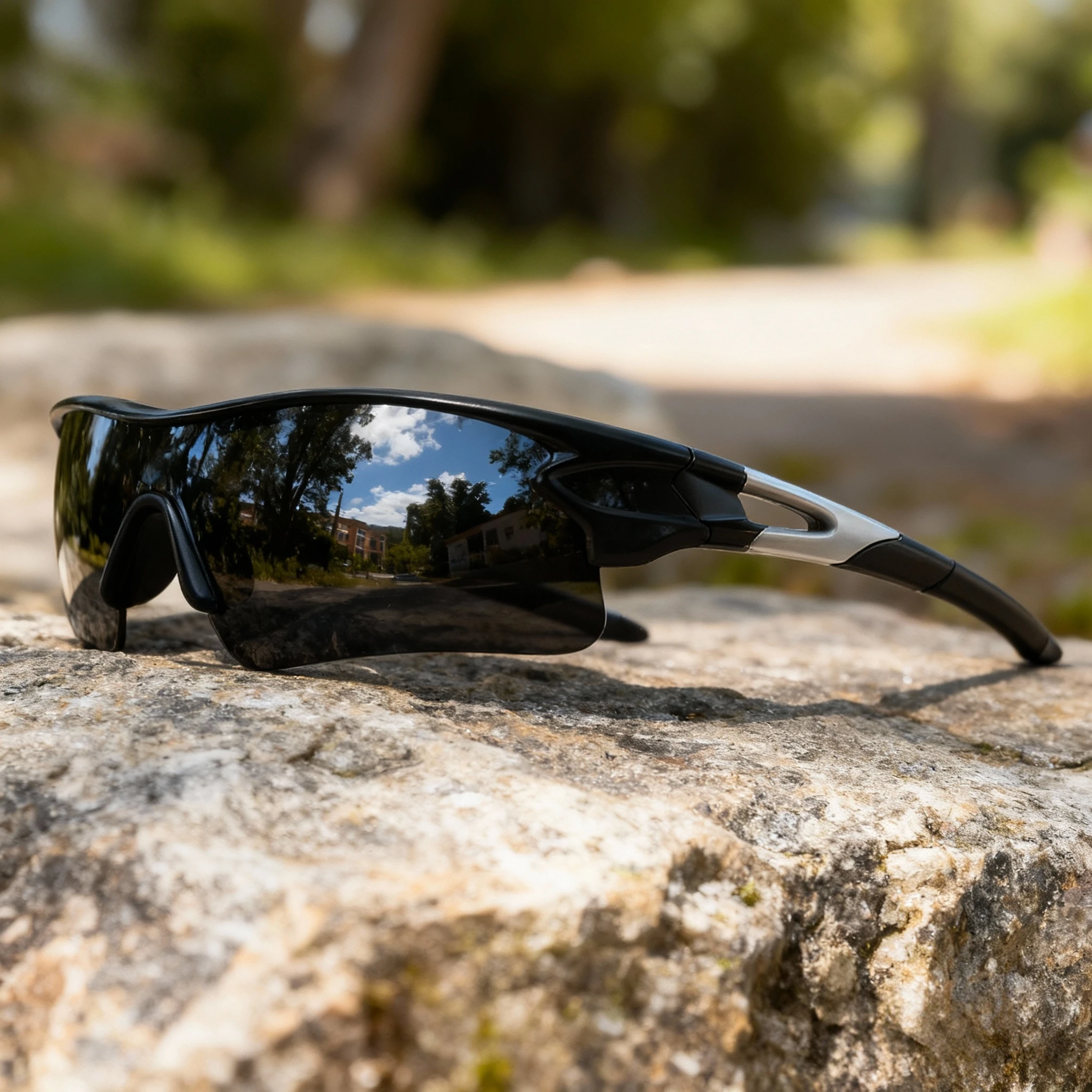 Classic Sports Sunglasses with One-Piece Wraparound UV400 Lens - Unisex Comfort Fit for Cycling, Running, Hiking & Outdoor image 3