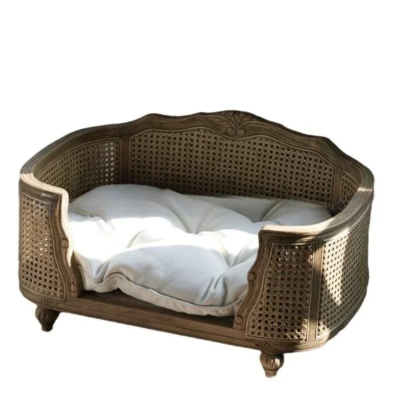 Small dog kennel pet litter supplies kennel cat litter American retro solid wood animal house furniture teddy than