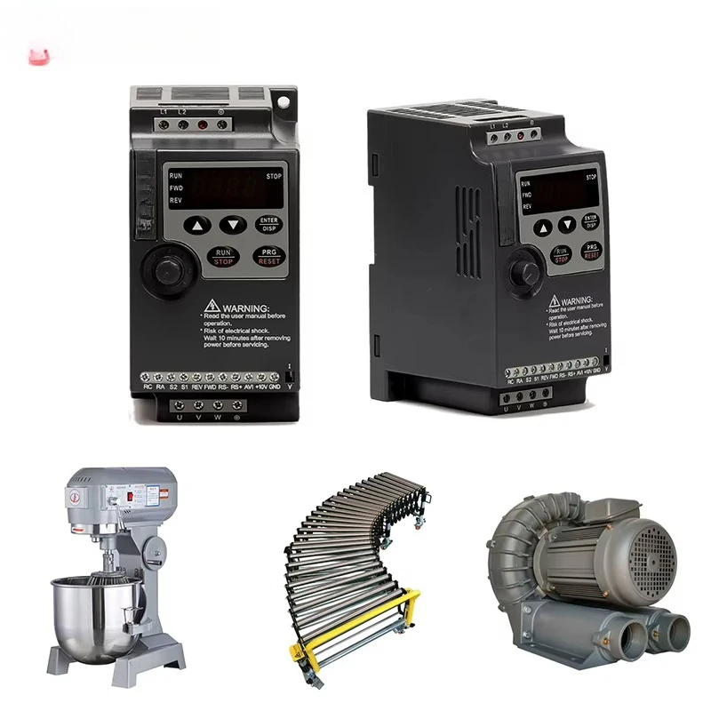1.5kW 220V Mini VFD Variable Frequency Drive 50/60Hz Compact Inverter for Dough Mixer Motor Control