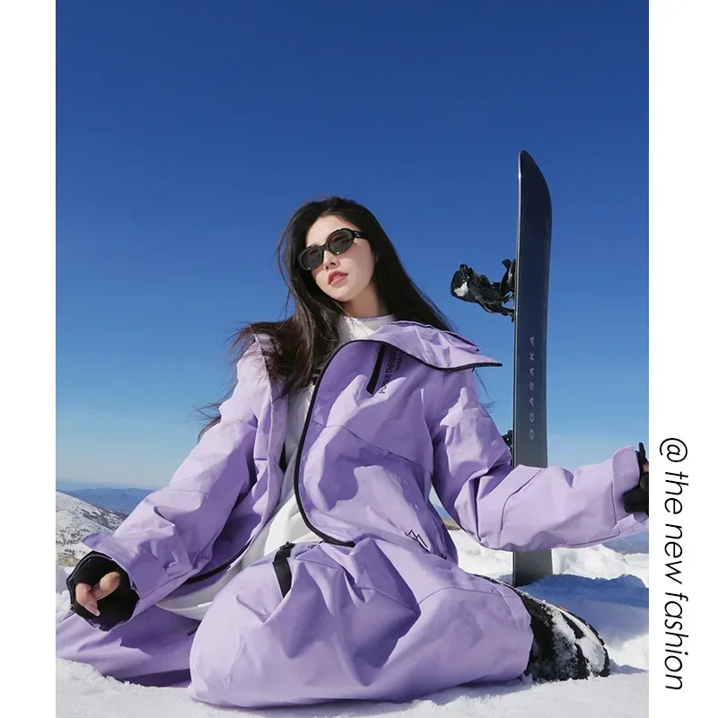 

OT4-30 degrees winter new -30℃, Women and Men Snow Wear Suit Sets, Snowboarding Suit, Couple Ski Clothes Ski Jacket and Pant,