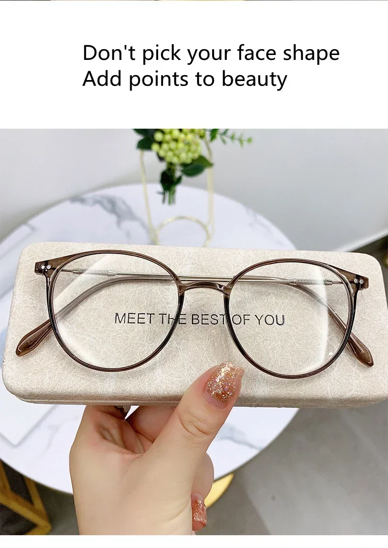 Neue Retro Katzenauge Rahmen Lesespiegel Myopie Rahmen für Männer und Frauen Oval Frühling Bein Optische Rahmen Mode Gläser oculos – Detail 7