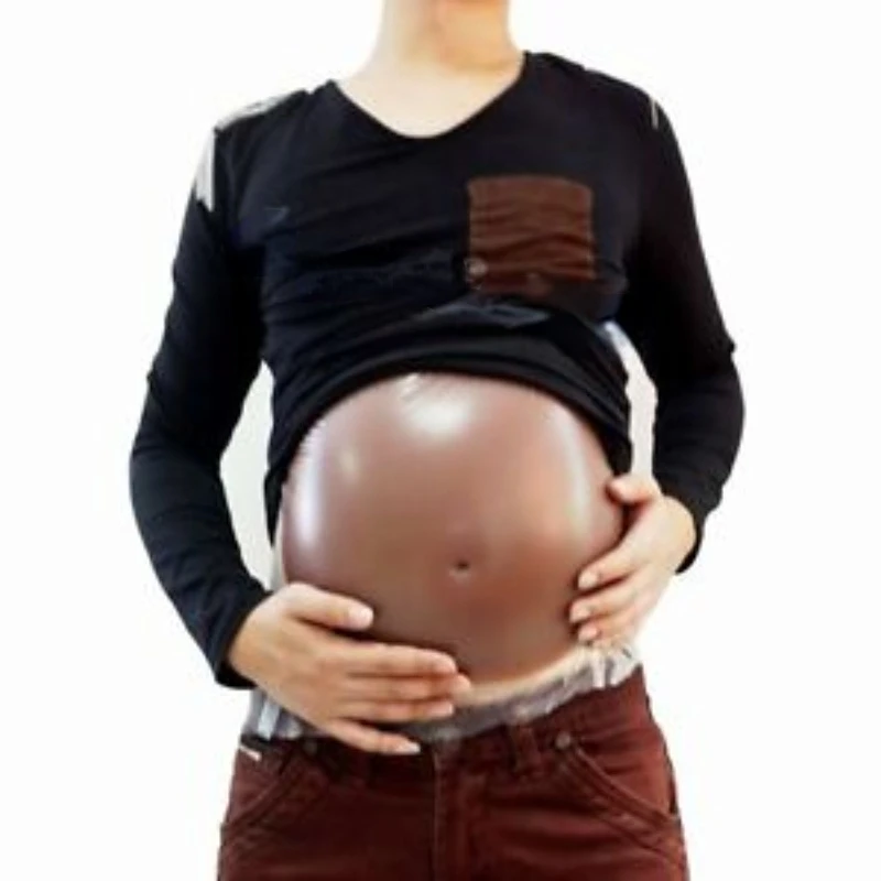 Brown Fake Belly Artificial Fake Pregnancy Silicone Baby Tummy Pregnant Bump Toy Costume for Large-scale Events