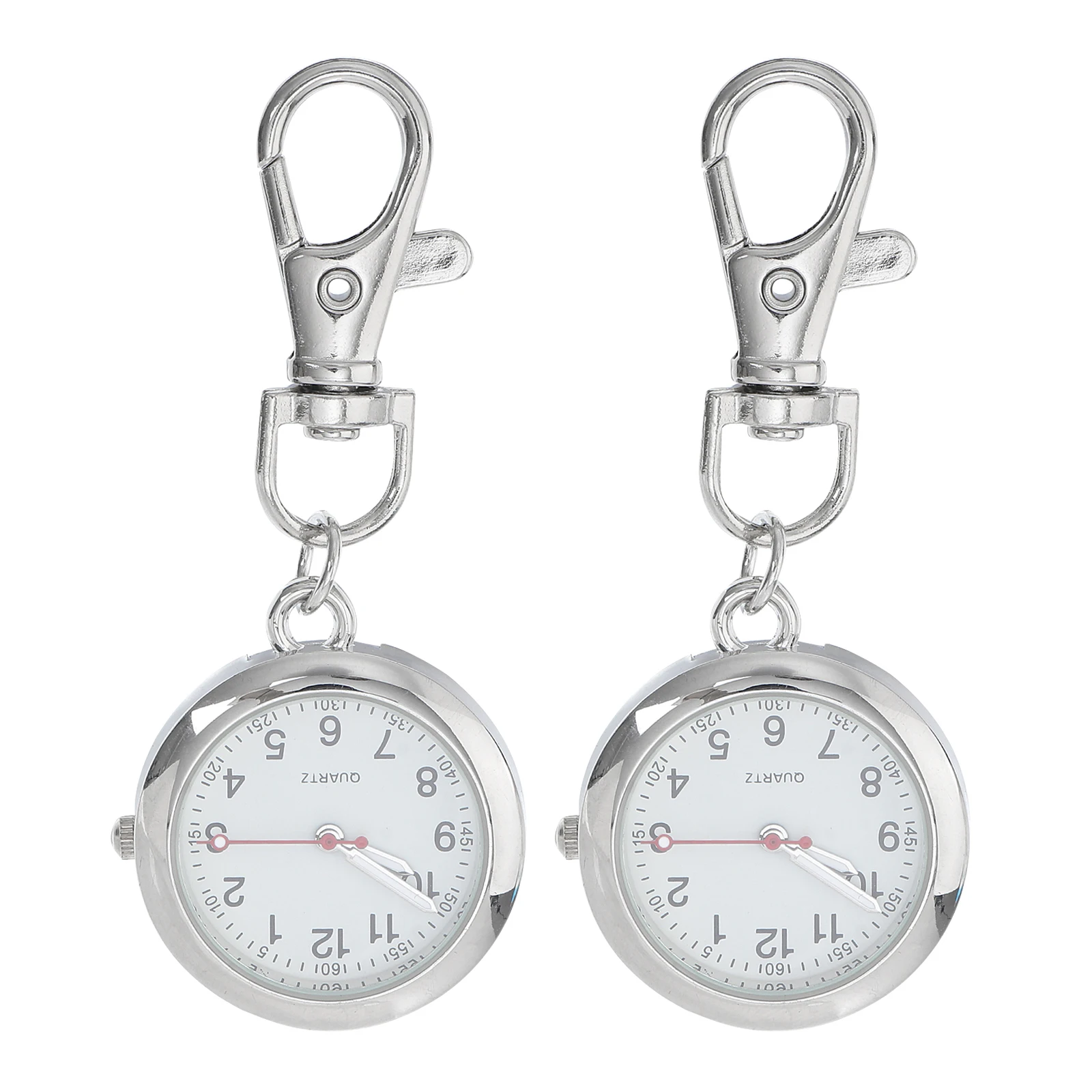 

2pcs Lightweight Metal Pocket For Nurses Keychain Vintage Style Portable Fob Simple Durable Stainless Steel Organic Glass