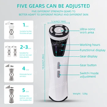 New EMS Mini HIFU Facial Beauty Machine Electric Multifunctional Face Lifting Tighten Wrinkle Removal Skin Care Massager lesen V