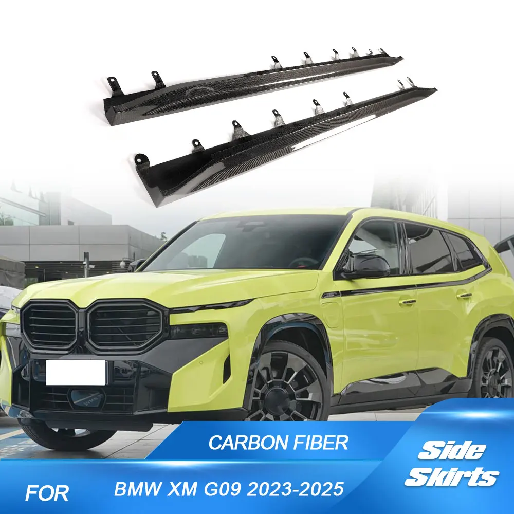 

Side Skirts Extensions Lip For BMW XM G09 2023-2026 Carbon Fiber Side Door Bumper Skirts Spoiler