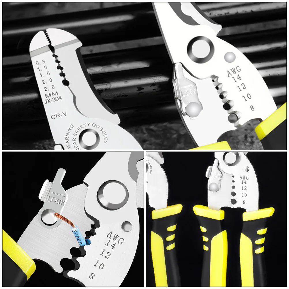 

Multifunction Wire Stripper Plier Heavy Duty Chromium Steel Ergonomic H Anti Slip Rubber Practical Electrician Tool