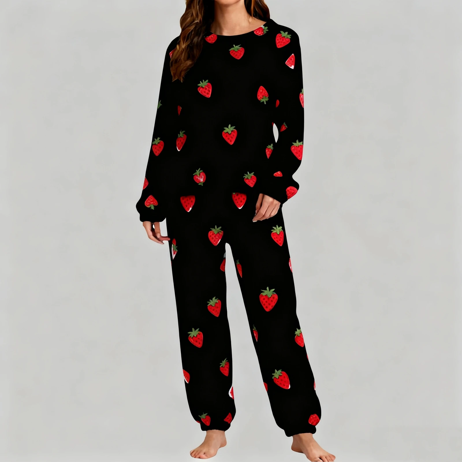 

Повседневный пижамный комплект, 1 пижама и 1 шт., пижамные штаны, женские модные теплые плюшевые однотонные домашние комплекты для интерьера