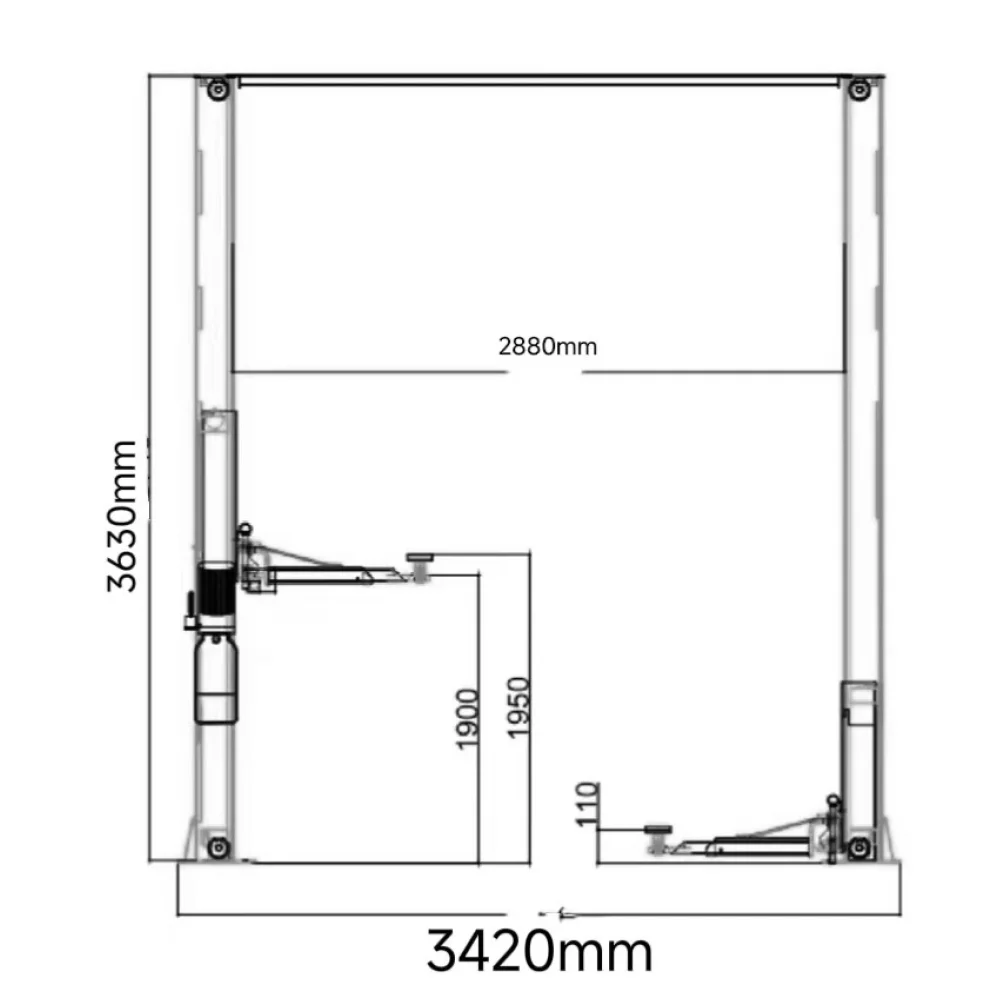 Hydraulic Manual Lock Vehicle Elevator Car Hoist A-1240 4 Tons Lifting 2 Post Car Lift