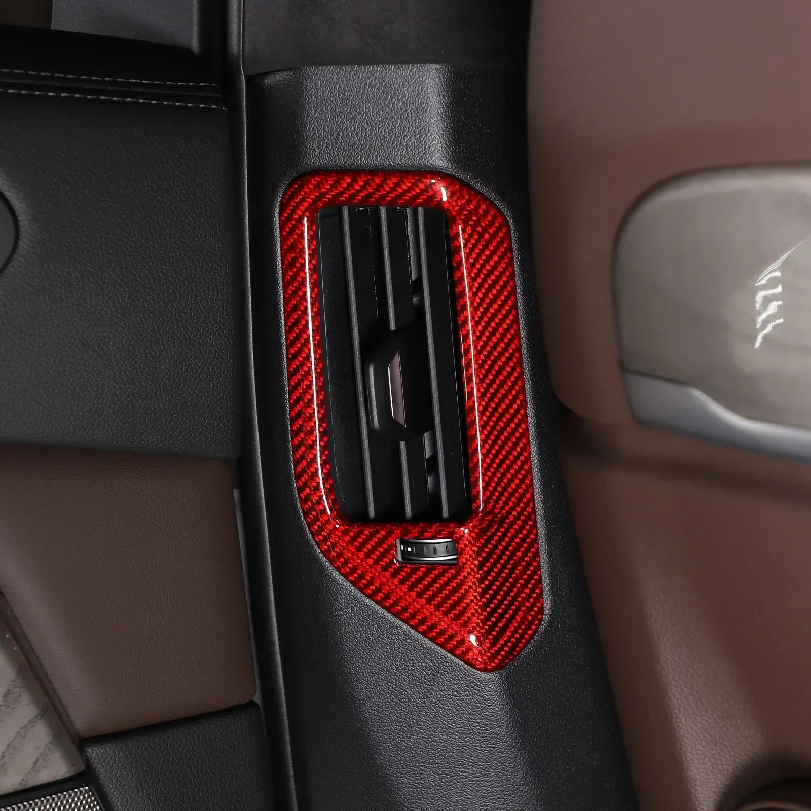 

For BMW X5 G05 X7 G07 2019-2022 Real Carbon Fiber Car B Pillar Air Conditioner Outlet Frame Cover Trim Stickers Car Accessories