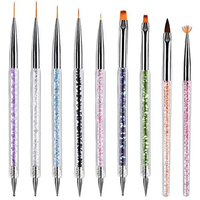 Buy 2 pcs Save 50% Shipping Fee 9PCS Acrylic Gel Nail Art Brush Set for Nails Manicure Brush Tools Kit Nail Liner Brush Dotting
