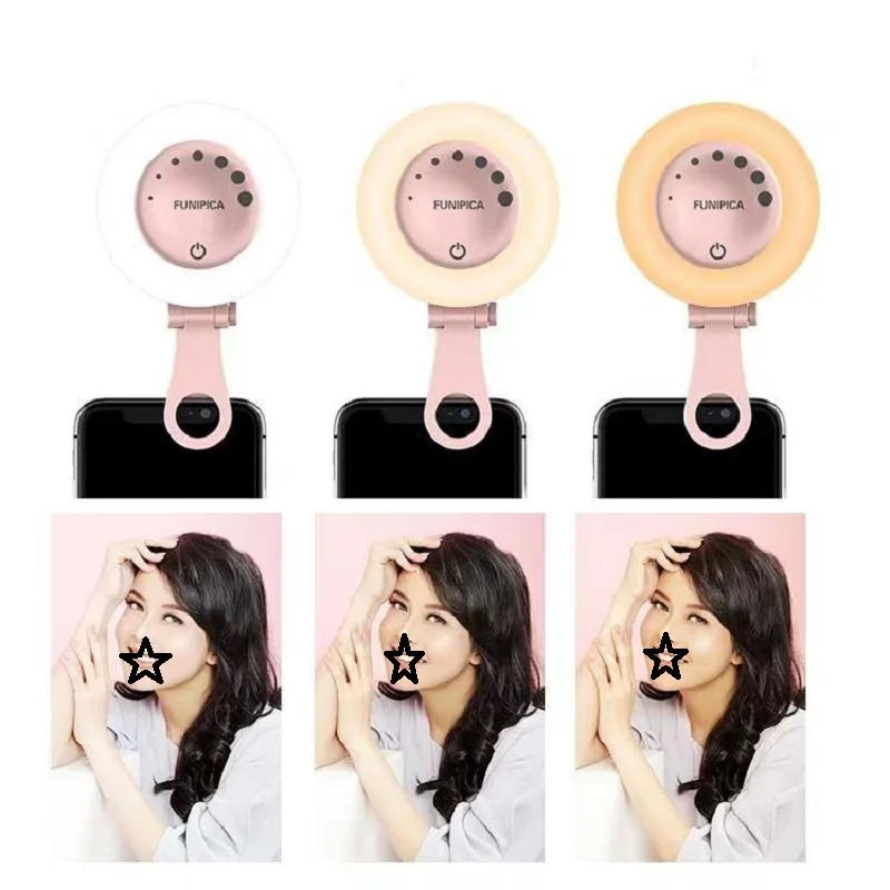 Mini Portable Rechargeable Led Selfie Ring Flash Fill Light Mobile Phone Portable Flash Lamp For Girl Beauty Make Up Live Device