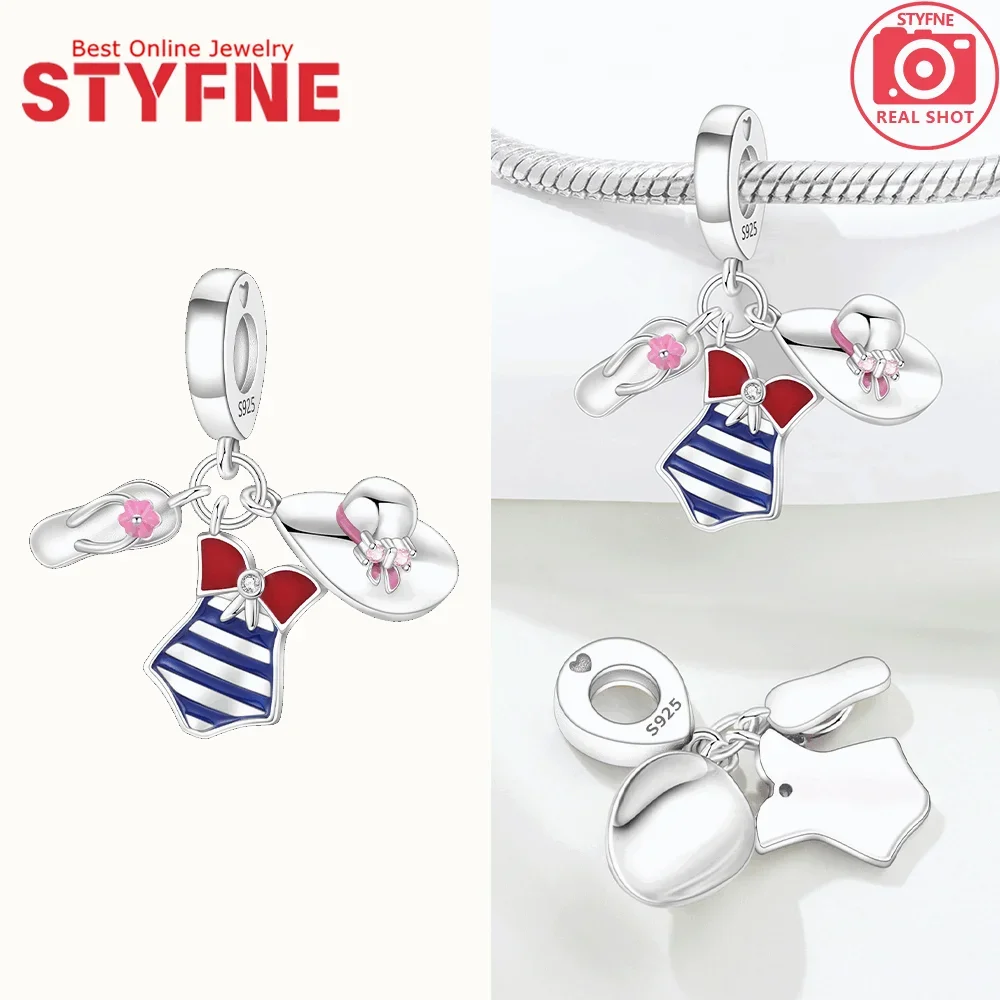 Silver-Plated Star Snowflake Dangle Charms Beads for Bracelets