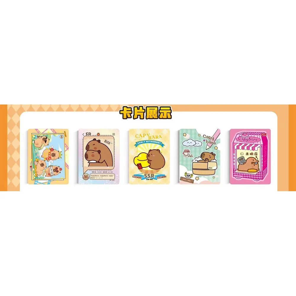 Cute Kapibala Cards Hog Capybara Kapibala Collection Card Anime Peripheral Fun Blind Box Children Birthday Toy Gift