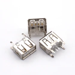 10pcs laptop motherboard micro 2.0 USB 4pin 4 pin DC white A Type Flat Angle 180 Degree Female PCB Connector Socket Jack Plug