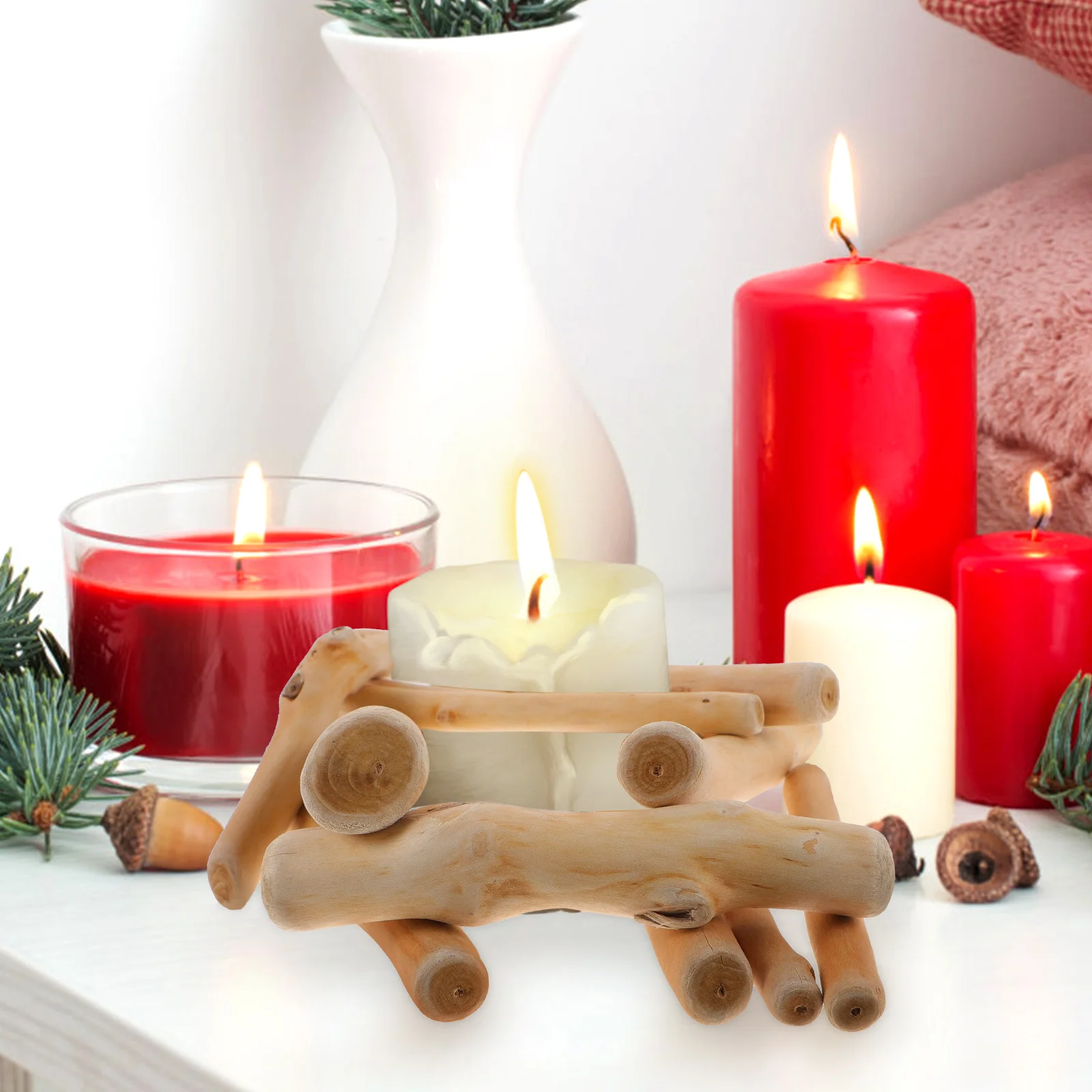 

2 Bags Natural Wood Pieces Sticks for Crafting DIY Holder Making Rustic Home Decor Driftwoods Materials