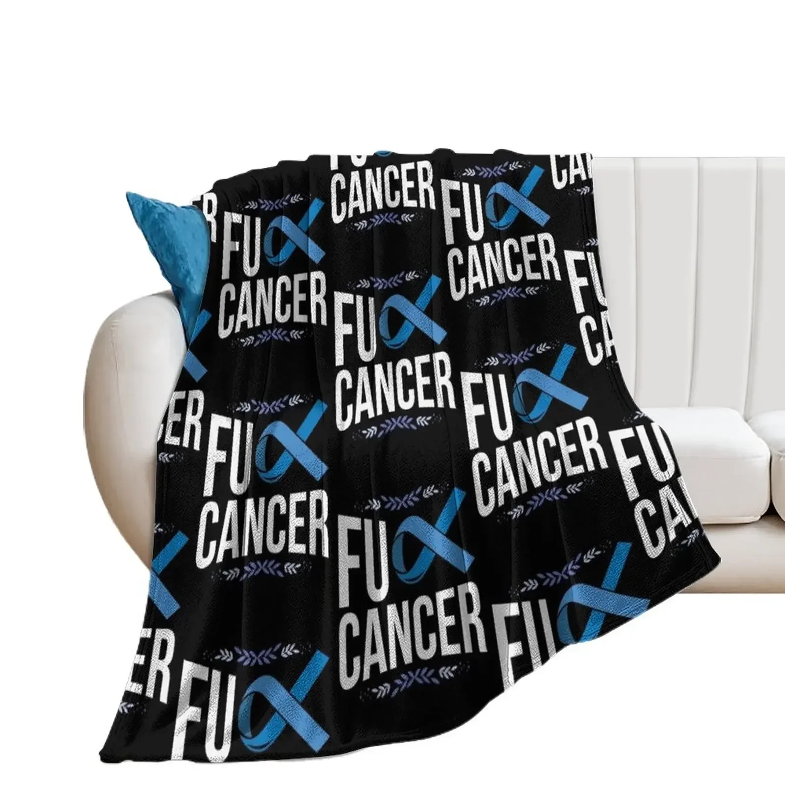 Colon Cancer Awareness Support Suvivor Dark Blue Throw Blanket Vintage Decoratives Tourist Plush Blankets