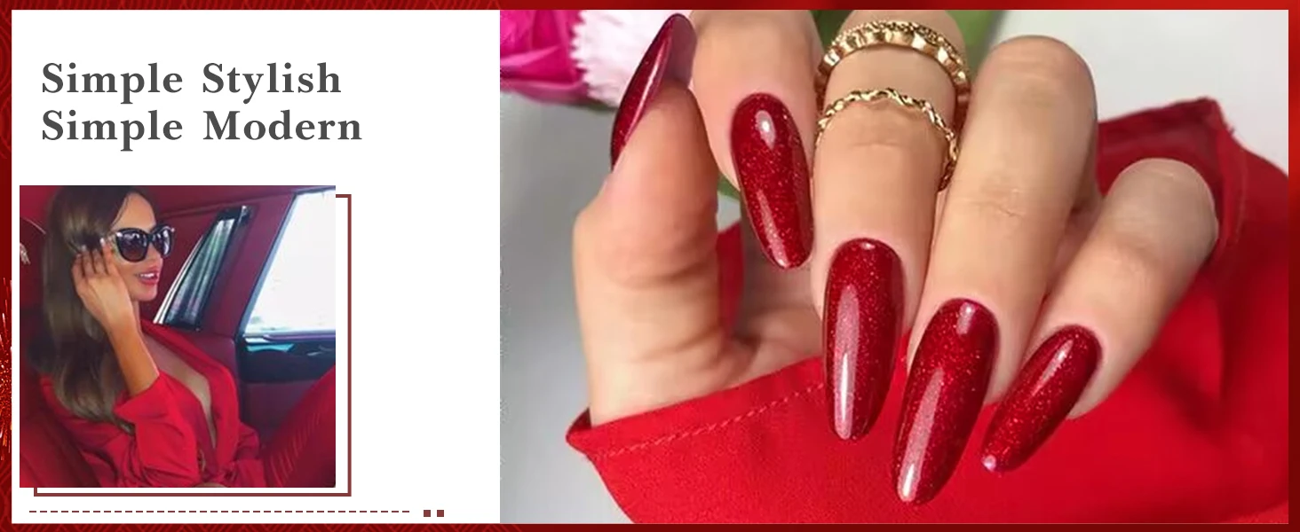 28 g/Topf, sehr feines Valentinstag-Farben, rotes Glitzer-Tauchpulver-System, Acryl-Tauchpulver als Nagelgel-Nagellack-Effekt – Detail 5