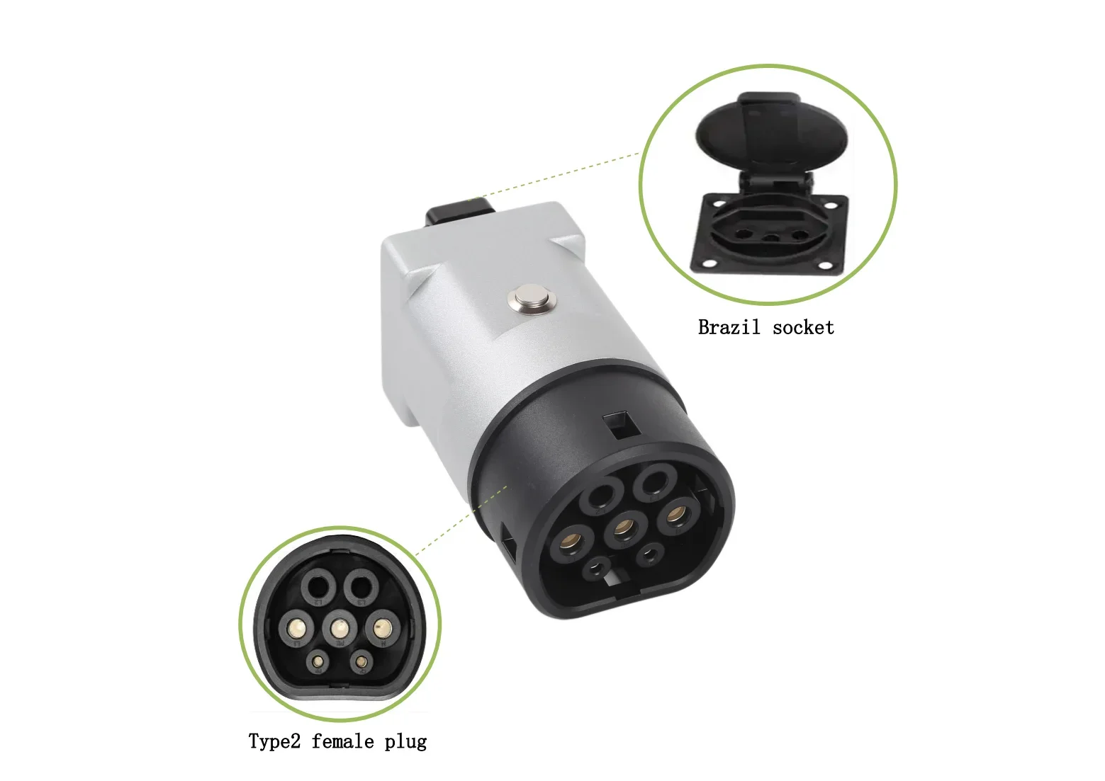 JET Type2 LCT2B 62196 V2L Discharge Adapter Brazilian Plug Power Interface Socket Converter New Condition 16A Rated Current