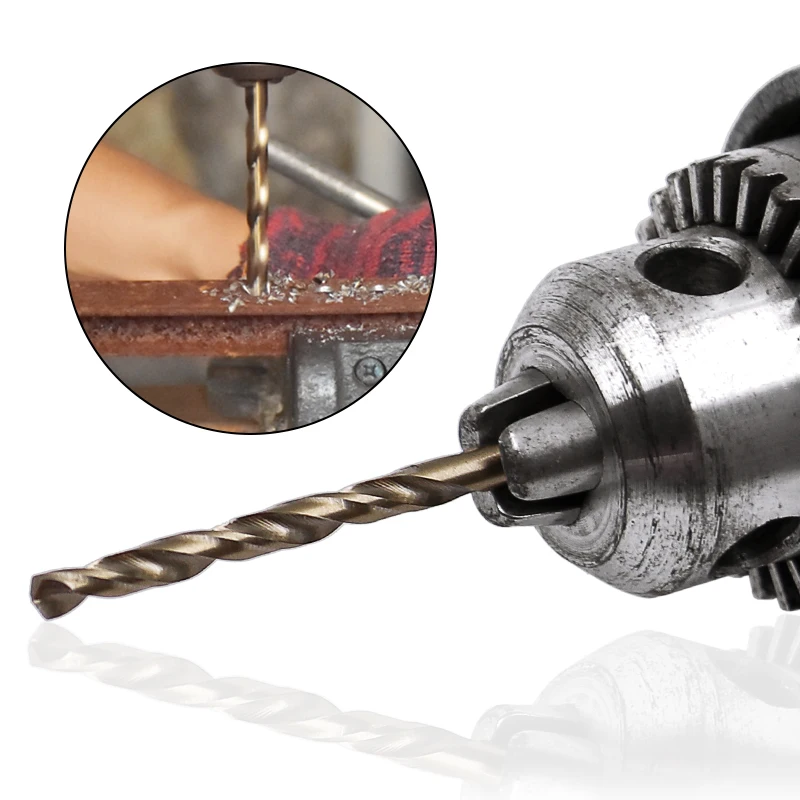 JIGONG 10 Cái/bộ Xoắn Bộ Mũi Khoan HSS M35 Đồng Mũi 1Mm 1.5Mm 2Mm 2.5Mm 3Mm Sử Dụng Cho Thép Không Gỉ