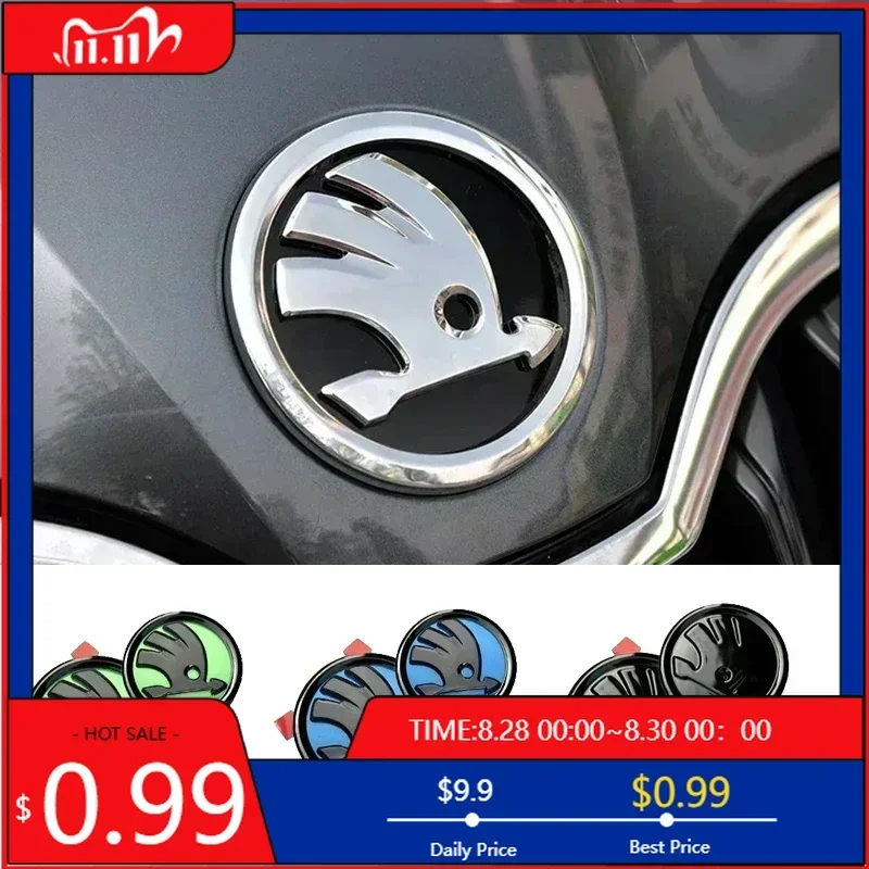 車用ステッカー3枚セット-シュコダ-ラピッド-オクタビア-ファビア-ローラ-スーパーブ-1-2-3-コディアック-カロック-車のフロントフード-リアトランク-エンブレム-ステアリングホイール-l用