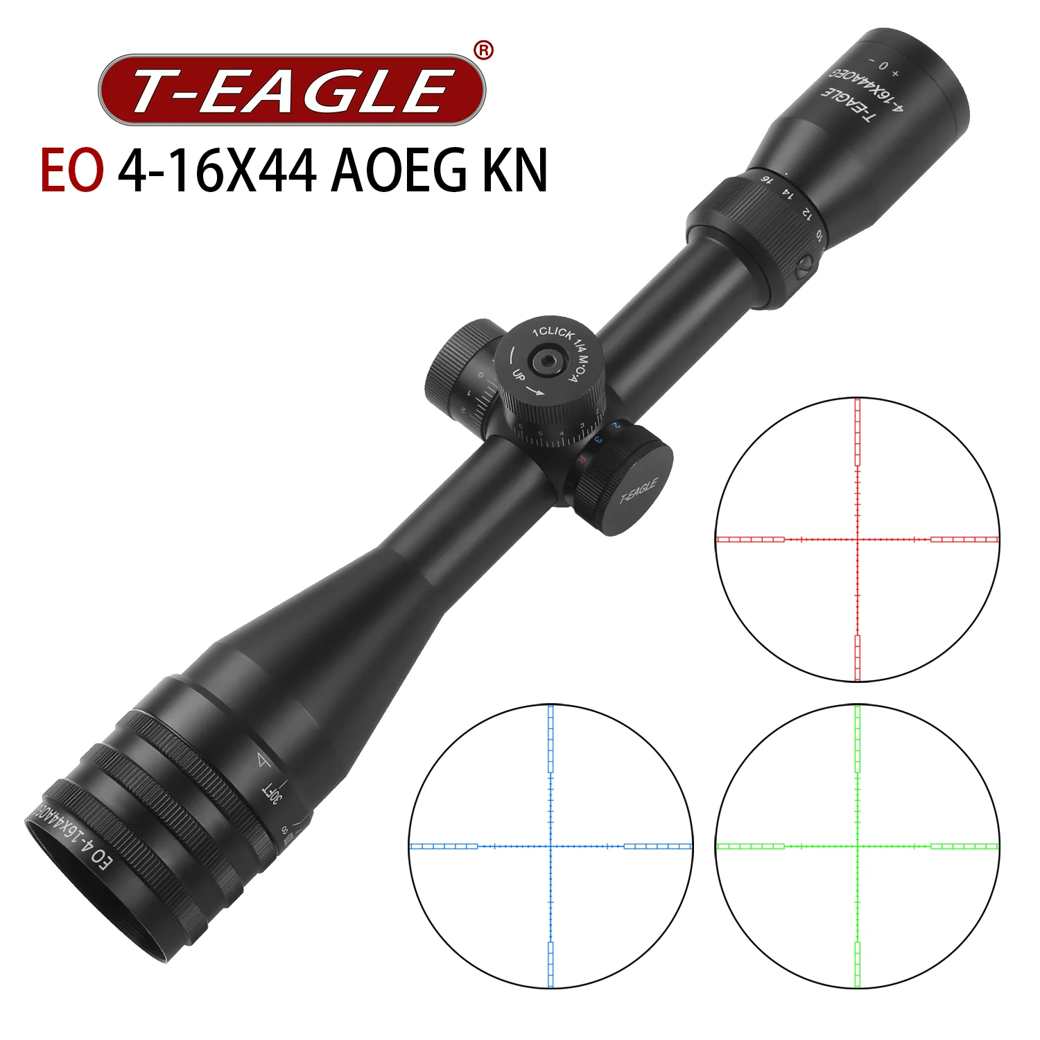 T-EAGLE EO4-16x44AOE KN Tactical Riflescope Spotting Scope for Hunting Optical Airsoft Sight Red Green Blue Illumination .223